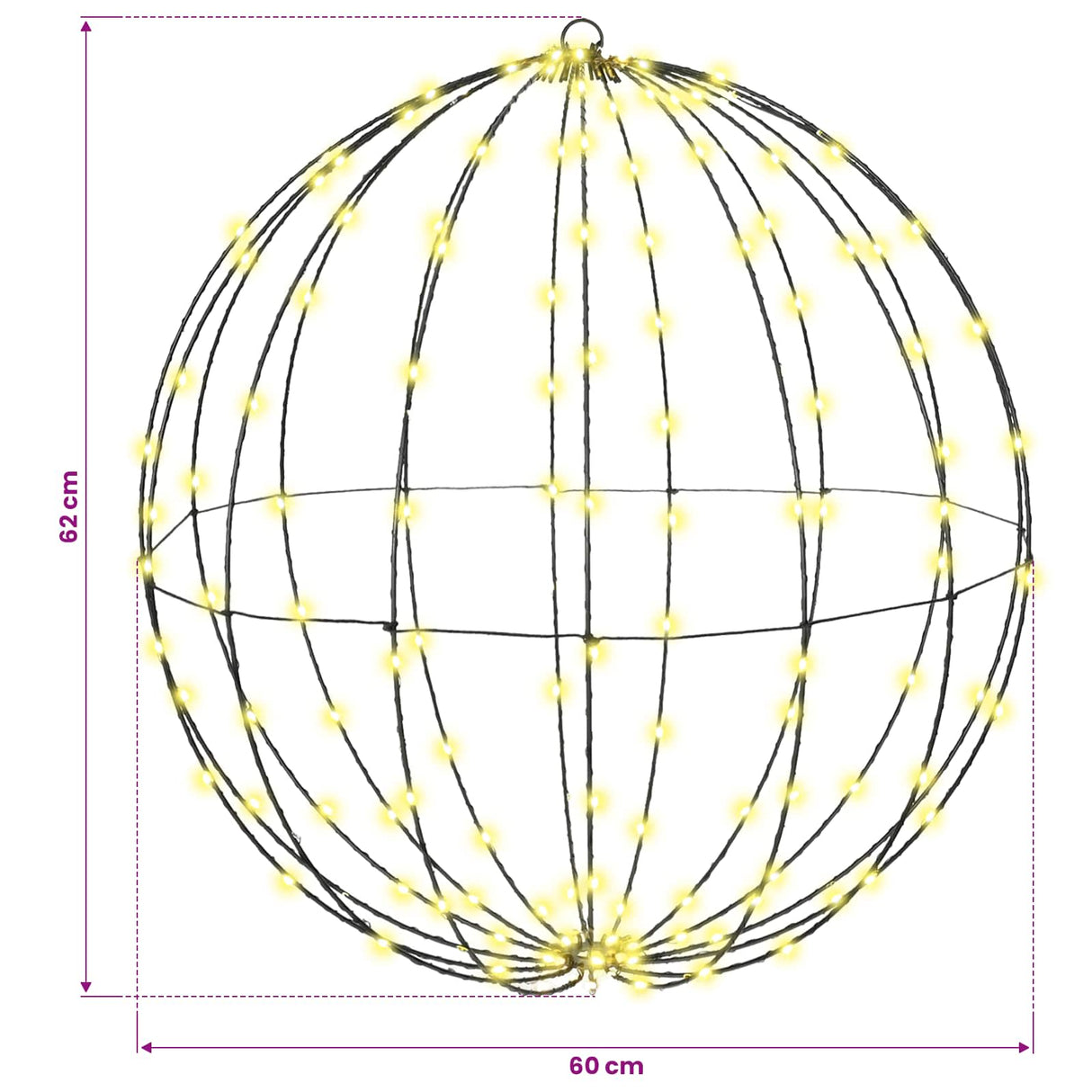 Ball 2 pcs Warm white 60 x 60 x 62 cm Metal 384 LEDs