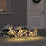 LED Reindeers 3 pcs 60 LEDs Warm White 44.5 x 18 x 66 cm PET