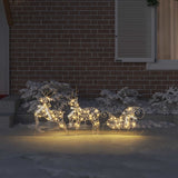 LED Reindeers 3 pcs 60 LEDs Warm White 44.5 x 18 x 66 cm PET - Side View