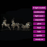 LED Reindeers 3 pcs 60 LEDs Warm White 44.5 x 18 x 66 cm PET - Low Angle