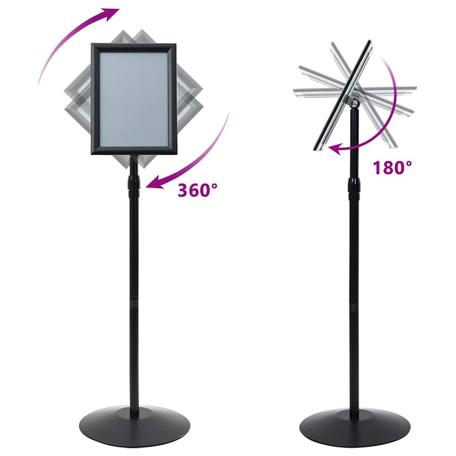 Pedestal Poster Stand A4 PVC and Steel Black