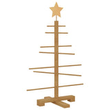 Wooden Christmas Tree with Stand Brown 75 cm Bamboo - Front View