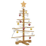 Wooden Christmas Tree with Stand Brown 75 cm Bamboo - Side View