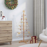 Wooden Christmas Tree with Stand Brown 125 cm Bamboo - Top-Down View