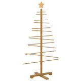 Wooden Christmas Tree with Stand Brown 125 cm Bamboo - Front View