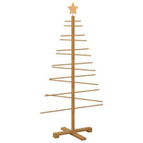 Wooden Christmas Tree with Stand Brown 125 cm Bamboo - Close-Up Angle