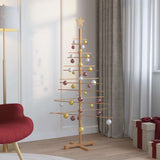 Wooden Christmas Tree with Stand Brown 150 cm Bamboo - Top-Down View