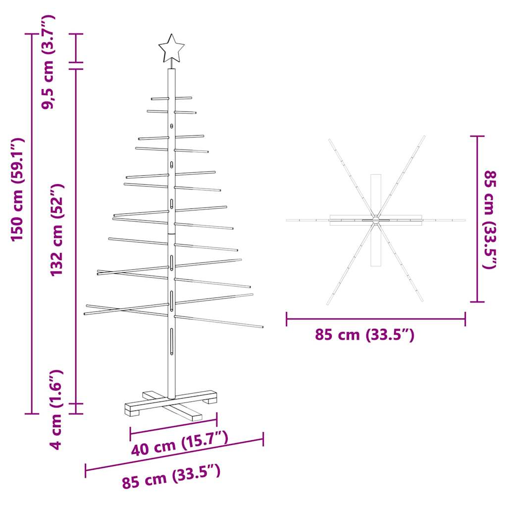 Wooden Christmas Tree with Stand Brown 150 cm Bamboo