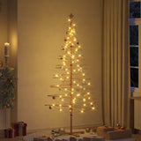 Wooden Christmas Tree with Stand Brown 210 cm Bamboo