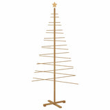 Wooden Christmas Tree with Stand Brown 210 cm Bamboo - Front View