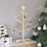 Wooden Christmas Tree with Stand Natural 75 cm Solid pine wood