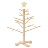 Wooden Christmas Tree with Stand Natural 75 cm Solid pine wood
