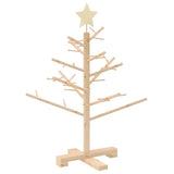 Wooden Christmas Tree with Stand Natural 75 cm Solid pine wood