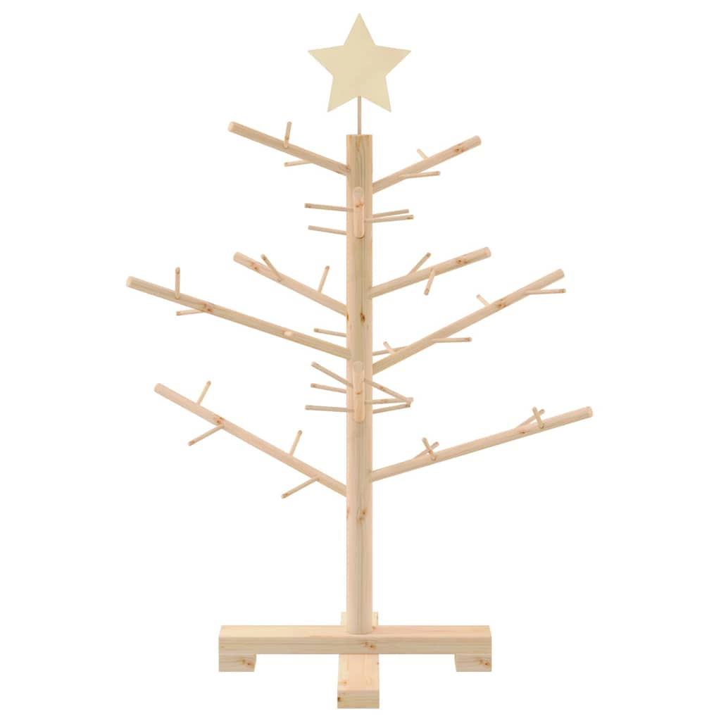 Wooden Christmas Tree with Stand Natural 75 cm Solid pine wood