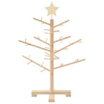 Wooden Christmas Tree with Stand Natural 75 cm Solid pine wood