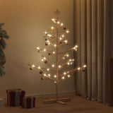 Wooden Christmas Tree with Stand Natural 125 cm Solid pine wood