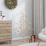Wooden Christmas Tree with Stand Natural 125 cm Solid pine wood - Top-Down View