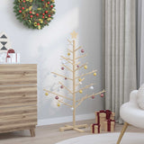 Wooden Christmas Tree with Stand Natural 125 cm Solid pine wood - Top-Down View