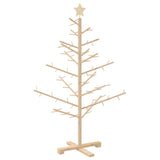 Wooden Christmas Tree with Stand Natural 125 cm Solid pine wood - Front View