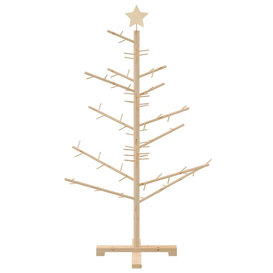 Wooden Christmas Tree with Stand Natural 125 cm Solid pine wood