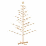 Wooden Christmas Tree with Stand Natural 150 cm Solid pine wood