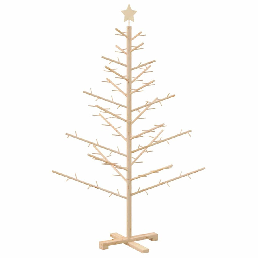 Wooden Christmas Tree with Stand Natural 150 cm Solid pine wood