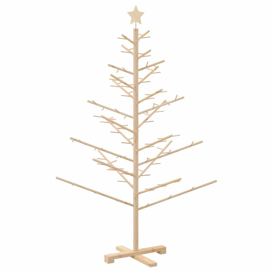 Wooden Christmas Tree with Stand Natural 150 cm Solid pine wood