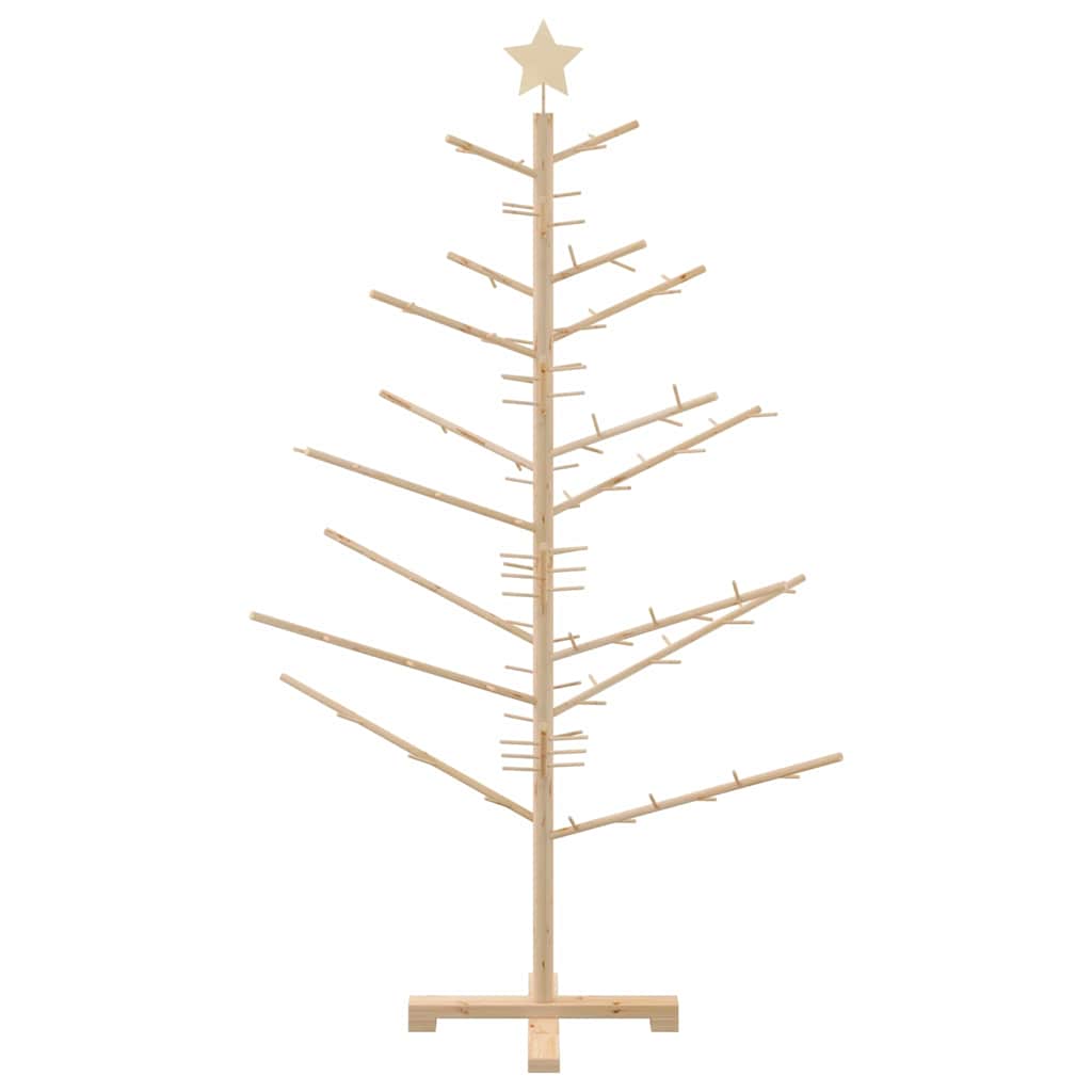 Wooden Christmas Tree with Stand Natural 150 cm Solid pine wood