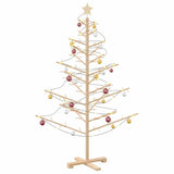 Wooden Christmas Tree with Stand Natural 150 cm Solid pine wood - Side View