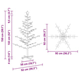 Wooden Christmas Tree with Stand Natural 150 cm Solid pine wood - Extra Image