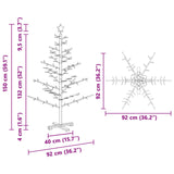 Wooden Christmas Tree with Stand Natural 150 cm Solid pine wood - Extra Image