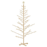 Wooden Christmas Tree with Stand Natural 180 cm Solid pine wood - Front View