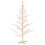 Wooden Christmas Tree with Stand Natural 180 cm Solid pine wood