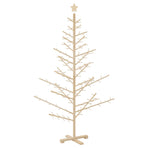 Wooden Christmas Tree with Stand Natural 180 cm Solid pine wood