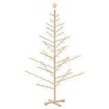 Wooden Christmas Tree with Stand Natural 180 cm Solid pine wood - Front View