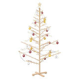 Wooden Christmas Tree with Stand Natural 180 cm Solid pine wood - Side View