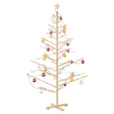 Wooden Christmas Tree with Stand Natural 180 cm Solid pine wood - Side View