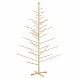 Wooden Christmas Tree with Stand Natural 210 cm Solid pine wood - Front View