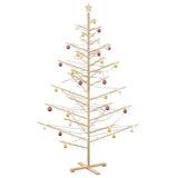 Wooden Christmas Tree with Stand Natural 210 cm Solid pine wood - Side View