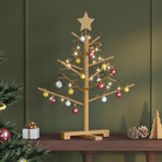 Wooden Christmas Tree with Stand Brown 75 cm Solid pine wood