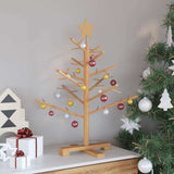Wooden Christmas Tree with Stand Brown 75 cm Solid pine wood