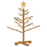 Wooden Christmas Tree with Stand Brown 75 cm Solid pine wood - Front View