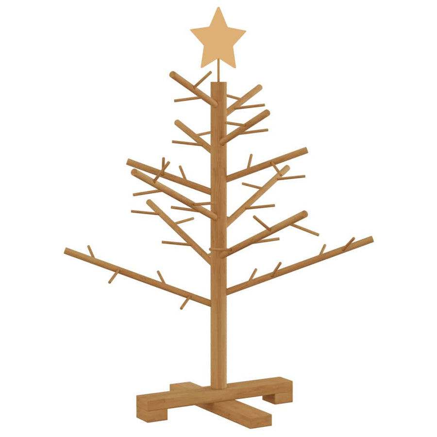 Wooden Christmas Tree with Stand Brown 75 cm Solid pine wood
