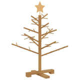 Wooden Christmas Tree with Stand Brown 75 cm Solid pine wood - Close-Up Angle