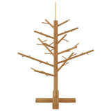 Wooden Christmas Tree with Stand Brown 75 cm Solid pine wood - Rear View