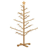 Wooden Christmas Tree with Stand Brown 125 cm Solid pine wood - Front View
