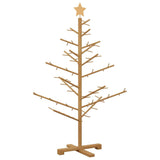 Wooden Christmas Tree with Stand Brown 125 cm Solid pine wood - Close-Up Angle