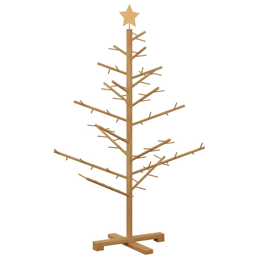 Wooden Christmas Tree with Stand Brown 125 cm Solid pine wood