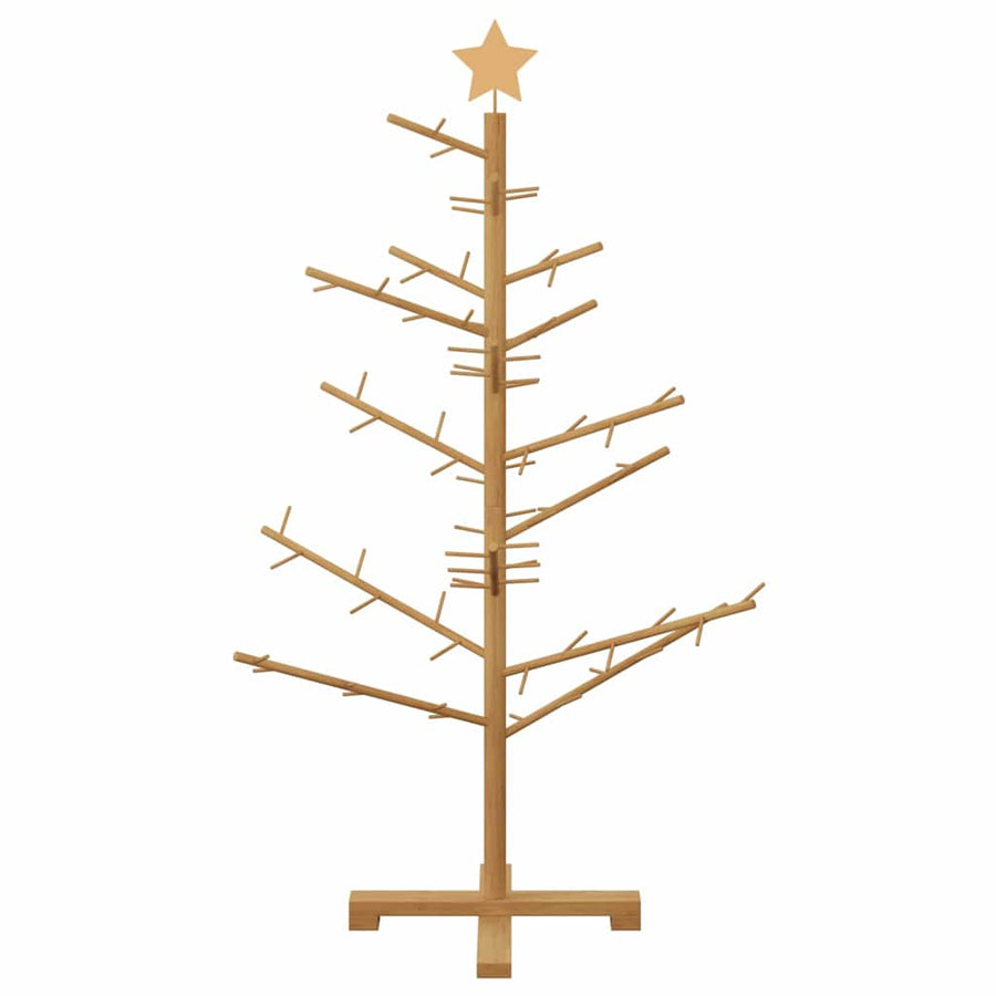 Wooden Christmas Tree with Stand Brown 125 cm Solid pine wood