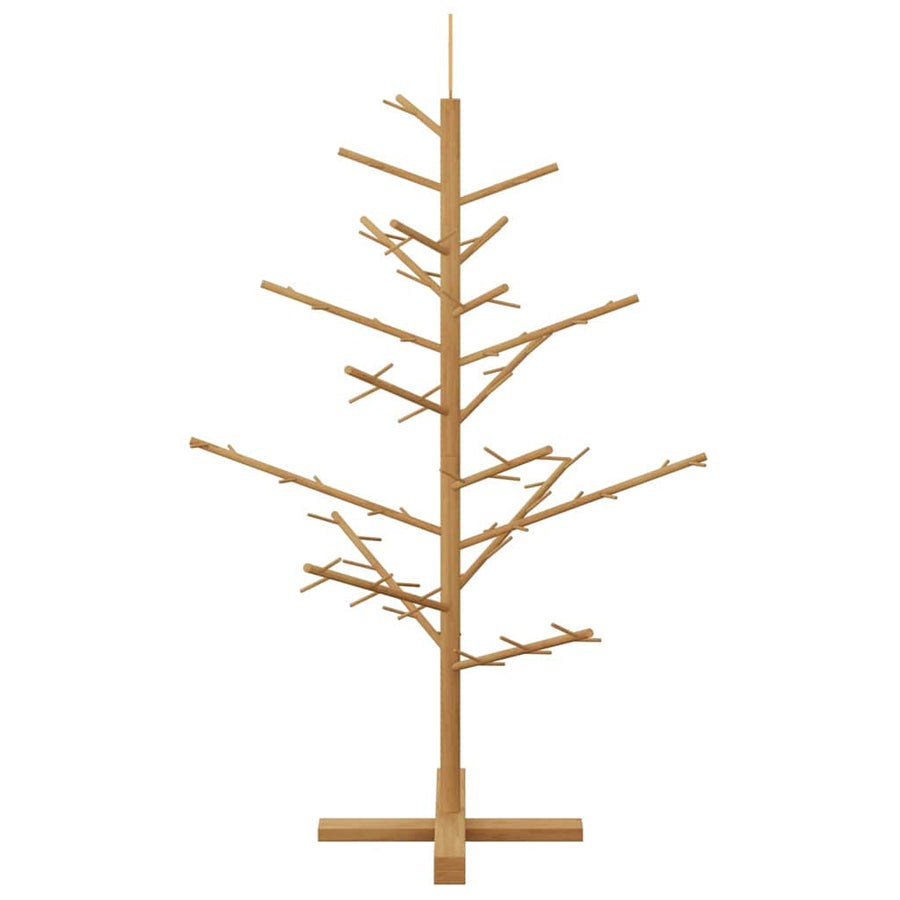 Wooden Christmas Tree with Stand Brown 125 cm Solid pine wood